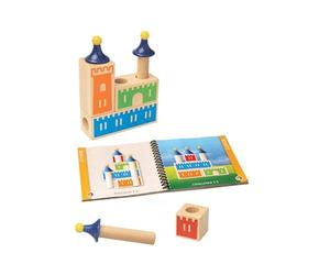 SmartGames Castillo Lógico - Juego de Reflexión de Madera - Edificios Torres y Castillos - 48 Desafíos de Diferentes Niveles - 1 Jugador - para niños de 3 años