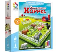 SmartGames Chaos auf Der Koppel: Jedes Tier auf Seine Weidefläche! - Knobelspiel für 1 Spieler