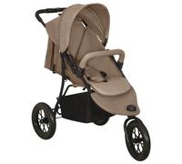 Vidaxl cochecito de bebé de acero gris taupe