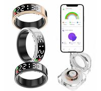 smartia - Anillo Inteligente con Pantalla Tactil, Smart Ring para Hombre y Mujer, Anillo Inteligente con Actividad Fitness y Control de Salud, Monitoriza tu Sueño, Incluye Puerto DE Carga (Plata, 12)