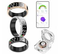 smartia - Anillo Inteligente con Pantalla Tactil, Smart Ring para Hombre y Mujer, Anillo Inteligente con Actividad Fitness y Control de Salud, Monitoriza tu Sueño, Incluye Puerto DE Carga (Negro, 12)