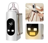 Smartia - calienta biberones portatil para cualquier tamaño, batería de 4500 mAh y resistente a líquidos, calentador de biberon con pantalla y luz nocturna para tu bebe, 6 niveles de Tº, Cert. CE ROSH