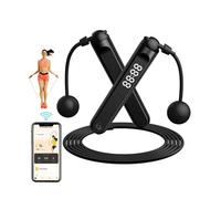 Smartia - Comba crossfit con contador, Cuerda para saltar con pantalla LCD, Seguimiento con APP en Español incluida, comba boxeo inteligente, Modelo 2025, Cuenta para saltar ajustable fitness (Negro)