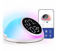 smartia - despertador solar - Modelo 2025 - despertador inteligente 20 sonidos naturaleza - APP Multifunción - alarma luz amanecer - despertardor analogico - reloj digital programable - Luz Nocturna