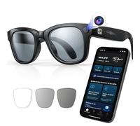 smartia - Gafas Inteligentes con cámara, App incluida español, Gafas Bluetooth Manos Libres con IA GPT 5 integrada por Voz, Smart Glasses fotocromáticas y Traducción en 20 Idiomas, cámara de 33 MP 4K