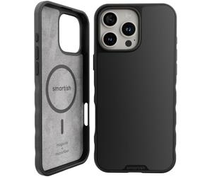 Smartish® - Funda Gripmunk Compatible con MagSafe para iPhone 16 Pro MAX, Funda magnética Delgada, Ligera y Protectora, Agarre Fino con Revestimiento de Microfibra para Apple iPhone 16 Pro MAX, Negro