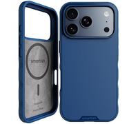 Smartish Funda MagSafe para iPhone 17 Pro - Gripmunk - Funda Delgada magnética [Ligera + Protectora] Funda de Agarre Fino con Forro de Microfibra para Apple iPhone 17 Pro - Azul sobre el Verde