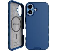 Smartish Funda MagSafe para iPhone 2025, Funda Delgada magnética Gripmunk [Ligera + Protectora], Funda de Agarre Delgado con Forro de Microfibra para Apple iPhone 2025 - Azul sobre el Verde