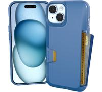 Smartish Funda Tipo Cartera para iPhone 15 - Wallet Slayer Vol. 1 [Delgada + Protectora] Tarjetero de crédito - Blues on The Green