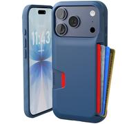 Smartish Funda Tipo Cartera para iPhone 17 Pro - Wallet Slayer Vol. 1 [Delgada + Protectora] con Tarjetero - Funda con Ranura Oculta para Tarjetas de Apple iPhone 17 Pro - Azul sobre el Verde