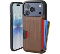 Smartish Funda Tipo Cartera para iPhone 17 Pro - Wallet Slayer Vol. 1 [Delgada + Protectora] con Tarjetero - Funda con Ranura Oculta para Tarjetas de Apple iPhone 17 Pro - Madera de Nogal