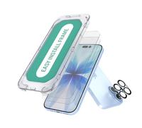 Smartish Protector de pantalla para iPhone 17 + cubiertas de lente de cámara, hoja Tuff, paquete de 2 unidades, vidrio templado 9H, marco fácil de instalar, compatible con fundas, isla dinámica para
