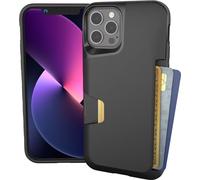 Smartish Silk Apple iPhone 12/12 Pro (6,1") Wallet Case Funda - Wallet Slayer Vol. 1 [Delgado + Protector] Titular de la Tarjeta de crédito - Negro