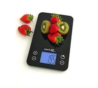 smartLAB kitchen W báscula de la cocina con Bluetooth | balanza digital de cocina de vidrio | balance de alimentos en negro con la transmisión de datos