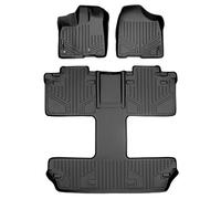 SMARTLINER - Juego de Alfombrillas, Alfombra de Coche para Toyota Sienna 7 Passenger (Ajuste Personalizado, 3 Filas), Color Negro