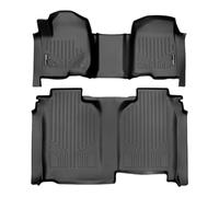 SMARTLINER Juego de Alfombrillas de 2 Filas de protección para Todo Tipo de Clima Compatible con Chevrolet Silverado 1500/2020-2024 Silverado 2500 HD 2019-2024 | Modelos 3500 HD de Doble Cabina
