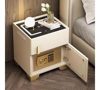 SmartNightstandwithHiddenSafeUSBChargingStation & WirelessChargerModernBedsideTablewithCombinationLockerDrawerfor Bedroom&Livingroom 35x40x50cm