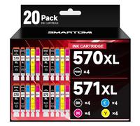 SMARTOMI 570 571 Cartuchos de Tinta Compatibles con Canon PGI-570 XL CLI-571 XL 20-Pack para Pixma MG5750 MG5751 MG5752 MG5753 MG6852 TS5050 TS5051 TS5053 TS5055 TS6050 TS6051 MG6850 MG6851