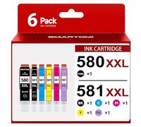 SMARTOMI 580 581 Cartuchos de Tinta Compatibles con Canon PGI-580 XXL CLI-581 XXL 6-Pack para TR8550 TR7550 TR7500 TS705 TS6350 TS6150 TS9550 TS6250 TS8250 TR8500 TS6151 TS8150 TS8251
