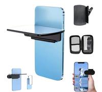 Smartphone Camera Mirror Reflection Clip Kit, Adjustable Mobile Phone Reflection Camera Mirror Clip, 2-in-1 Smartphone Selfie Reflector for Travel Photography, for All Phones (Black)