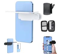 Smartphone Camera Mirror Reflection Clip Kit, Adjustable Mobile Phone Reflection Camera Mirror Clip, 2-in-1 Smartphone Selfie Reflector for Travel Photography, for All Phones (White)