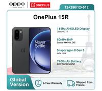 Smartphone OnePlus 15R 5G (versión global) 12 GB + 512 GB, Snapdragon 8 Gen 5, batería de 7400 mAh, pantalla de 165 Hz, IP69, negro, Android 16 12GB+256GB Charcoal Black
