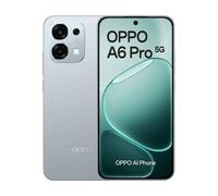 OPPO A6 Pro 5G - Smartphone Libre con IA, 8GB RAM+256GB, Batería 6500 mAh, Carga Rápida 80W, Pantalla AMOLED 120Hz, IP69, Cámara 50MP AI, Dual SIM, Versión Española - Titanio