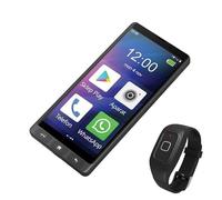 Smartphone para Personas Mayores MAXCOM MS601 + Pulsera SOS Bluetooth FW735, Móvil 4G con Whatsapp, Iconos Grandes, Botón SOS, Base de Carga, Volumen Alto + Pulsera Emergencia con Aviso y Ubicación