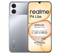 Smartphone realme P4 Lite 4G, 4GB+128GB, Pantalla LCD HD 120Hz 6,8", Batería Titan 6600mAh, Carga 15W, Carga inversa 6W, IP64 Antipolvo e Impermeable, Sistema Next IA, Gris Titan (Sin Cargador)