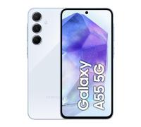 Smartphone Samsung Galaxy A55 5G, Móvil sin contrato, 128GB - 8GB RAM, 2 días de batería, cámara 50MP, Awesome Iceblue, 2.5 años
