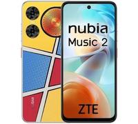 ZTE Nubia Music 2, Smartphone Libre, 4GB+128GB, Altavoz 95db, Luces LED, Pantalla HD+ 6,7" 120Hz, Cámara 50MP con IA, Batería 5000mAh, Android 14, Incluye Funda y Protector, Color Pop Art