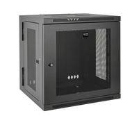 SmartRack 10U Armario de Rack Pequeño de Montaje en Pared de Profundidad de Interruptor de Bajo Perfil, con Bisagras Traseras