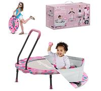 smarTrike Cama elástica para niños de 1 a 5 años con asa, Plegable, para niños de 1 a 5 años (Piscina de Bolas y Cama elástica, Color Rosa)