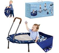 smarTrike Trampolín para niños con asa, Plegable, para niños de 1 a 5 años (Piscina de Bolas y trampolín, Azul Marino)