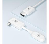 SmartSee Adaptador inalámbrico USB C a Pantalla HD, Espejo Fundido para iPhone 15 y USB C, portátil, transmisor y Receptor HD | Sin configuración Real Plug n Play