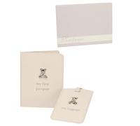 SmartSF Bambino Baby - Cartera unisex de piel sintética para pasaporte y etiqueta de equipaje para bebé, White, 2 Piece Set, Clásico