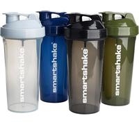 Smartshake Botella mezcladora de proteínas Lite (paquete de 4) de 600 ml | 20 oz - Tapa de rosca antifugas - Sin BPA - Unisex - Gris niebla, Verde militar, Negro, Azul marino