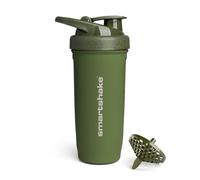 Smartshake Reforce - Botella mezcladora de proteínas de acero inoxidable de 900 ml, tapa de rosca a prueba de fugas, sin BPA, unisex, color verde militar