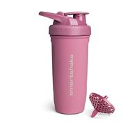 Smartshake Reforce - Botella mezcladora de proteínas de acero inoxidable de 900 ml, tapa de rosca a prueba de fugas, sin BPA, unisex, rosa profunda