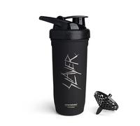 Smartshake Batidora de proteínas Rockband Reforce de acero inoxidable (900 ml | 30 oz) - antifugas - Sin BPA - Sin aislamiento - Batidora unisex de acero inoxidable - Slayer, Scratchy Logo