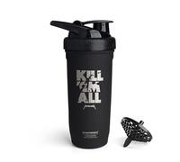 Smartshake Mezclador de proteínas Rockband Reforce acero inoxidable (900 ml | 30 oz) - Tapón de rosca antifugas - Sin BPA - Sin aislamiento - Acero inoxidable unisex - Metallica, Kill 'Em All