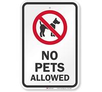 SmartSign 3M High Intensity Grade Reflective Sign, Legend "No Pets Allowed" with Graphic, 18" high x 12" wide, Black/Red on White