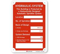 SmartSign 3M - Letrero reflectante de grado ingeniero, leyenda "Building Protected by Automatic Sprinkler System", 7 pulgadas de alto x 10 pulgadas de ancho, blanco sobre rojo
