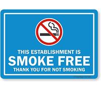 SmartSign Cartel "This Establishment is Smoke Free, Thank You for Not Smoking", aluminio de 12 pulgadas x 18 pulgadas