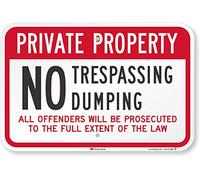 SmartSign - K-7872-EG-12x18 "Private Property - No Trespassing, Dumping" Sign | 12" x 18" 3M Engineer Grade Reflective Aluminum Black/Red on White