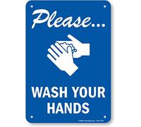 SmartSign Letrero con texto en inglés "Please Wash Your Hands", plástico de 7 x 10 pulgadas