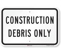 SmartSign Letrero "Construction Debris Only" | Aluminio reflectante de grado de ingeniería 3M de 12 x 18 pulgadas