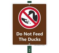 SmartSign Letrero de jardín "Do Not Feed The Ducks" de 12 x 10" con estaca de 3 pies, aluminio laminado a prueba de herrumbre, multicolor, juego de 1