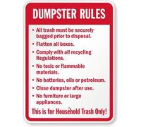 SmartSign Letrero "Dumpster Rules - Keep Area Clean" | Aluminio reflectante de alta intensidad 3M de 18 x 24 pulgadas