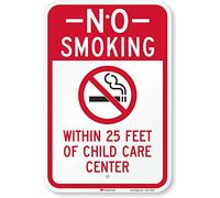 SmartSign Letrero "No Smoking - Within 25 Feet of Child Care Center" | Aluminio reflectante de grado 3M de alta intensidad